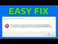 Download Lagu How To Fix The Exception Unknown Software Exception 0xe0000008