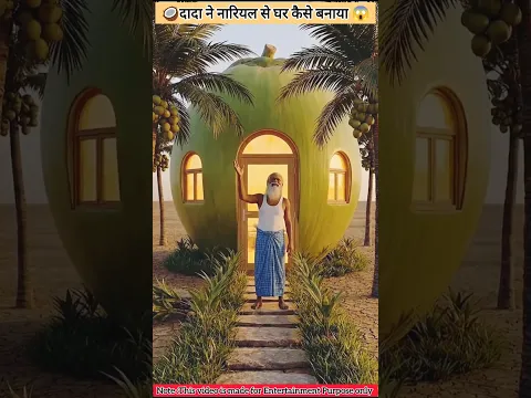 👨‍🔧🥵दादा ने नारियल से घर कैसे बनाया😱🥥#shorts #cartoon #youtubeshorts #aivideo #diycrafts #minihouse