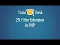 Filter Extension in PHP