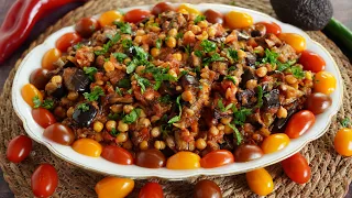 كام حبةباتنجان قطعيهاواقليها🍆بالحمص اخلطيها👌أطيب قلاية باتنجان بالحمص حضريها🥰بمكونات بمطبخك بتلاقيها