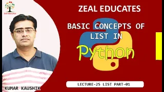 Introduction to List Python Tutorial in hindi for beginners Zeal Educates Kumar Kaushik