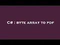 C byte array to pdf