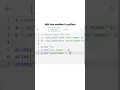 Python program to add two numbers