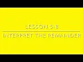 5th Grade Lesson 5-8 Interpret the Remainder