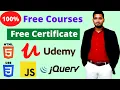 Udemy Free Courses Certificate HTML CSS JavaScript jQuery Online Classes Many More