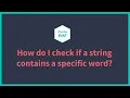 PHP bits How do I check if a string contains a specific word