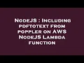 NodeJS Including pdftotext from poppler on AWS NodeJS Lambda function
