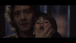 the father saved the son with the radio which could do time travel