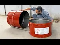 Lagu Make your own multi-purpose wood stove from old iron barrels at home