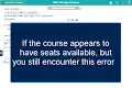 Class Capacity Error - NAU Academic Advising