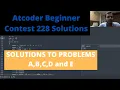 Atcoder Beginner Contest 228 Solutions Problems A B C D and E