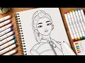 Fan Art Tutorial RUMI Coloring Process Huntrix Style