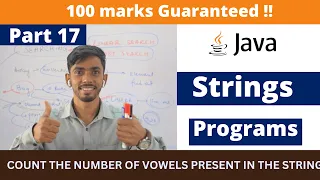 count the number of vowels present in the string Java ICSE programs Important java programs
