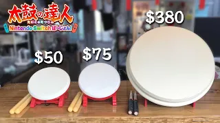 50 drum vs 75 drum vs 380 drum Nintendo Switch Drum Controllers for Taiko no Tatsujin