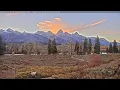 Teton Time Lapse of sunset viewed from Dornan s on October 15 2023