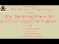 Well Ordering Principle Division Algorithm Theorem Number Theory