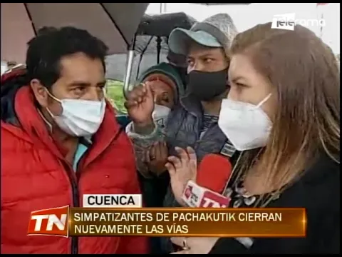 Simpatizantes de Pachakutik cierran nuevamente las vías