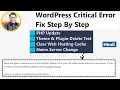WordPress Critical Error Fix Step by Step PHP Plugin Theme