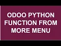 Odoo - Running python function from more menu