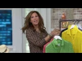 Susan Graver Printed Sheer Chiffon Button Front Sleeve Blouse on QVC