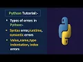 Types of Errors in Python Programming Handling Errors in python Indentation Error PankajEduTech
