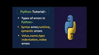 Types of Errors in Python Programming Handling Errors in python Indentation Error PankajEduTech