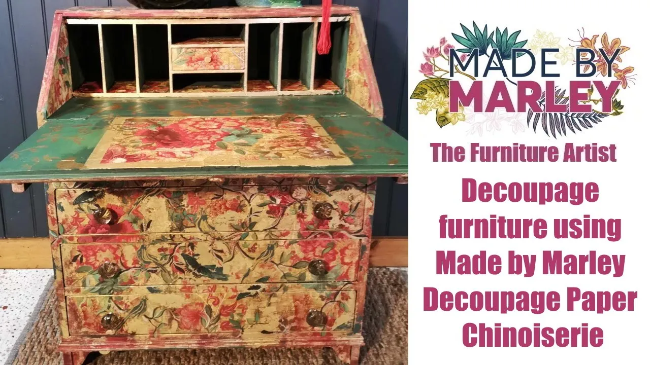 Decoupage furniture using Made by Marley Decoupage Paper Chinoiserie