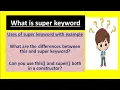 what is super keyword in java Hindi example what are the difference between this and super keyword