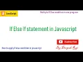 IF Else IF Statement in Javascript