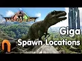 ARK Valguero GIGA SPAWN Locations