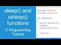 sleep and usleep functions C Programming Tutorial