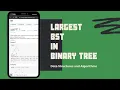 Largest Binary Search Tree in Binary Tree