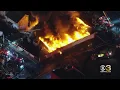 Flames Tear Through Bowling Alley In Levittown