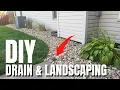 DIY French Drain Landscaping River Rock Yard Drainage Solution