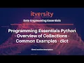 Programming Essentials Python - Overview of Collections