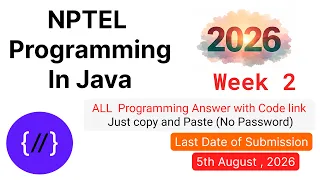 NPTEL Programming in Java Week 2 All Programming Solutions Code Link 2026