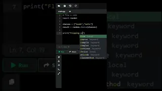 Flipping coin using Python