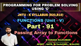 Part - 91 Passing Array to Functions Functions