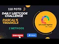 Pascal s Triangle DP Maths Daily Leetcode Challenge Leetcode 118 Easy