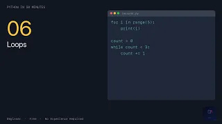 Python Basics in 50 Minutes Loops Lesson 6
