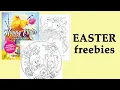 EASTER freebies pages eggs bunnies chickens and spring flowers to color