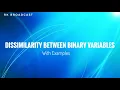 Dissimilarity between Binary Data With Example proximity measure among binary variables