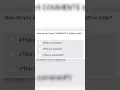 How to add comment in python programming