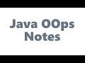 Java OOPS Notes Object Oriented Programming Concept