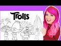 Coloring Trolls Poppy Branch Guy Diamond King Peppy Coloring Pages Markers Colored Pencils