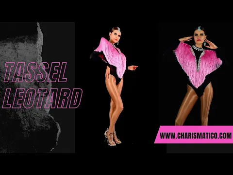 Download MP3 CHARISMATICO Gorgeous Black Long Sleeve Leotard With Fringe Vest and Crystallized Accents