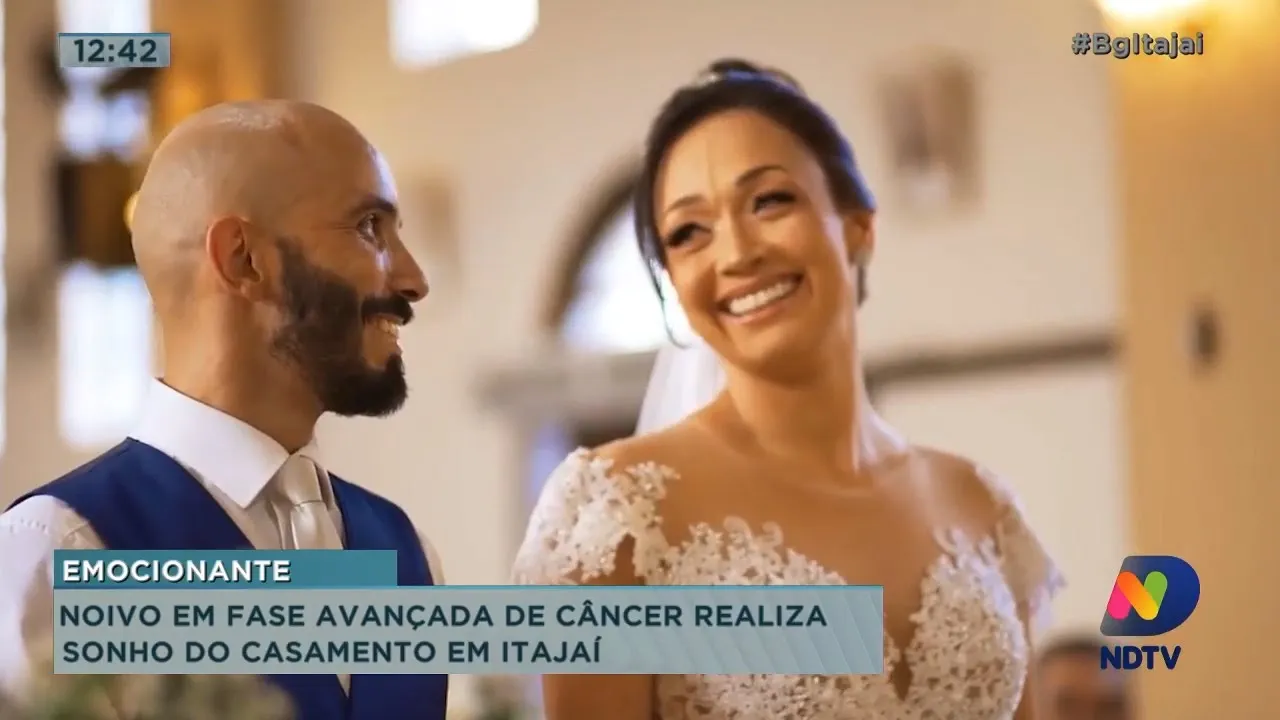 Noivo em fase avançada de câncer realiza sonho do casamento em Itajaí