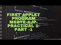 How to Create an Applet Program and Run the Applet Program-Label and Button Program MSBTE AJP
