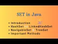 SET in Java HashSet LinkedHashSet and TreeSet Important methods
