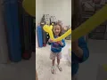 Emmy makes her first balloon animals with Mr Fudge